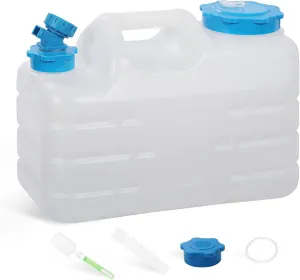REDCAMP 3 Gallon/11L Portable Water Container with Spigot, Camping Water Jug, Camping Water Container, Water Tank, Portable Emergency Water Storage for Camping, Car, Hiking, White