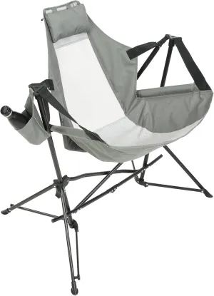 Relax Anywhere with Portable Folding Hammock Chair, Adjustable Recline, Sturdy Steel Frame, Camping or Outdoor Use, Grey