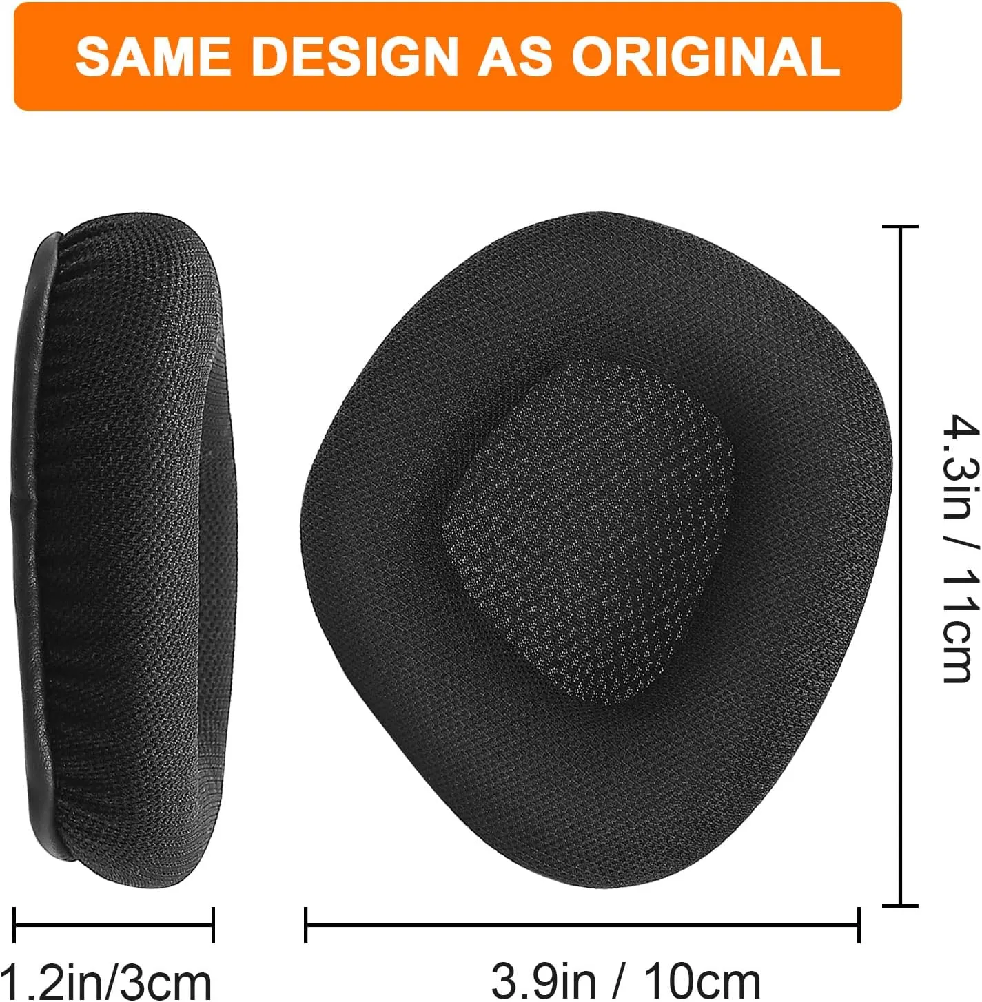 Replacement Ear Pads Cushions for Corsair Void & Corsair Void PRO RGB Wired/Wireless Gaming Headsets with Black Mesh Fabric, Memory Foam