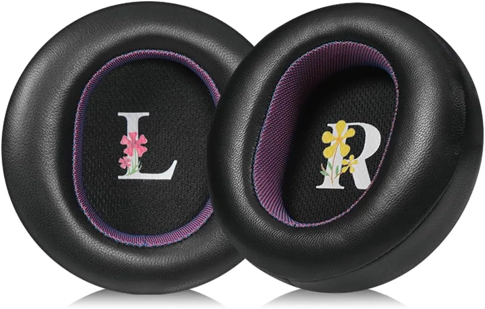 Replacement Earpads for AUDEZE Maxwell Black/Purple Sheepskin with High-Density Foam
