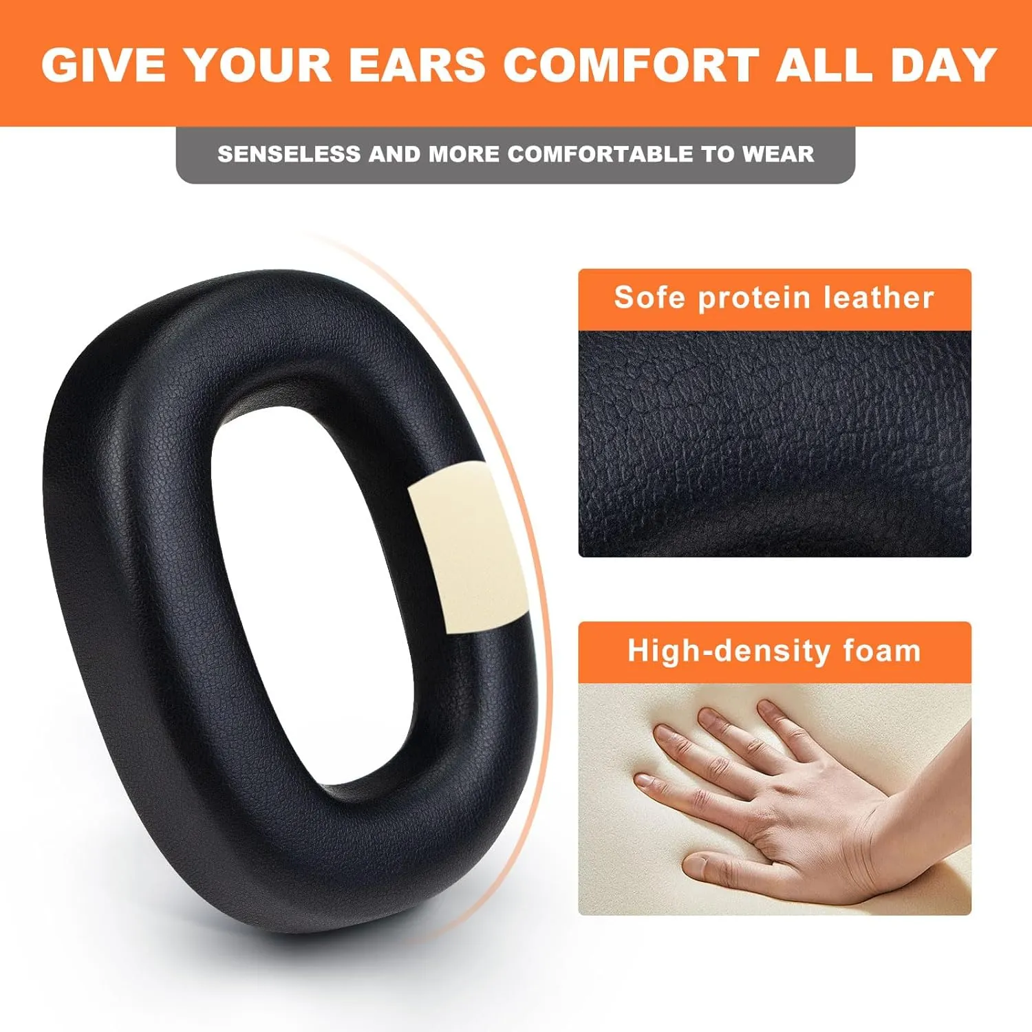 Replacement Earpads for Bowers & Wilkins PX8/PX7 S2 Wireless Noise-Cancelling Headphones(Do Not Fit PX7),Ear Pads Cushions with Noise Isolation Memory Foam,Soft Protein Leather-Black
