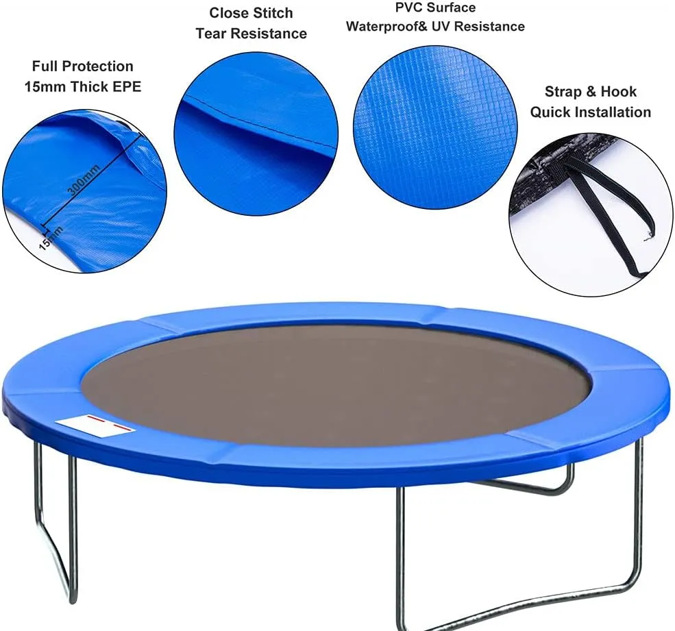 Replacement Trampoline Cover, Premium Trampoline Replacement Safety Pad Tear-Resistant Edge Protection (Spring Cover) Fits for Round Frames for Maximum Safety