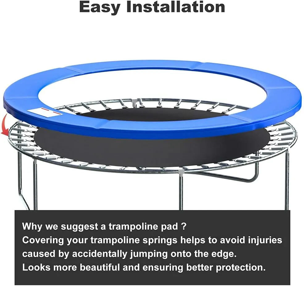 Replacement Trampoline Cover, Premium Trampoline Replacement Safety Pad Tear-Resistant Edge Protection (Spring Cover) Fits for Round Frames for Maximum Safety