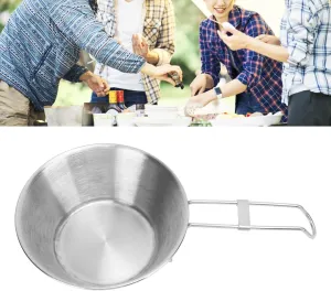 Restokki Stainless Steel Coffee Cups & Mugs, Camping Cup Wide Mouth Backpacking Mug with Foldable Handle for Camping Tableware Equipment