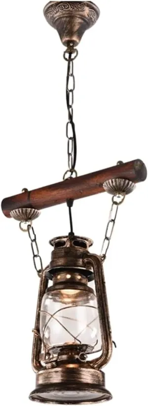 Retro Creative Ceiling Lantern Kerosene Lamp Industrial Antique Metal Wooden Light Edison E27 Glass Hanging Lamp Chandelier Bar Aisle Cexhibition Hall Decoration Ceiling Light Flush