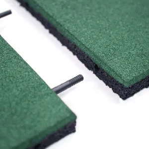 RevTime Easy DIY Interlocking Outdoor Rubber Tiles 20" x 20" x 1” Thick for Playground Use, Outdoor Gym Floor, Sports Deck, Backyard Play Area, Safety Rubber Paver (Pack of 4) Green