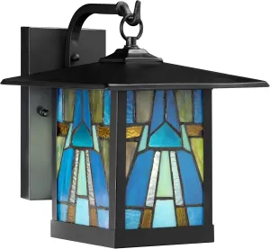 RIVER OF GOODS - 11.75" 1-Light Aqua Mission Style Outdoor Wall Lantern Sconce
