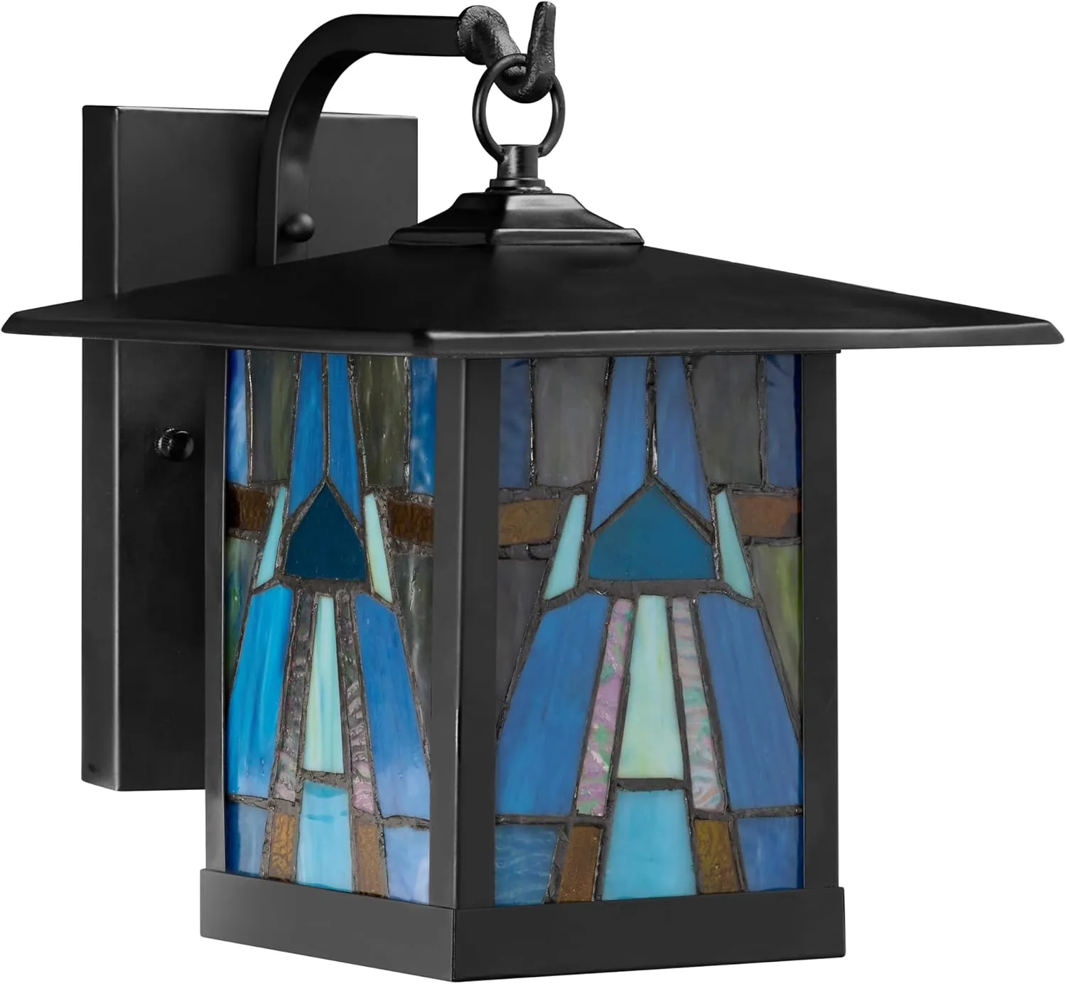 RIVER OF GOODS - 11.75" 1-Light Aqua Mission Style Outdoor Wall Lantern Sconce