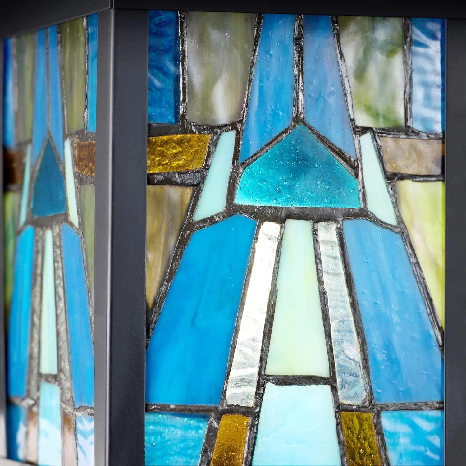 RIVER OF GOODS - 11.75" 1-Light Aqua Mission Style Outdoor Wall Lantern Sconce