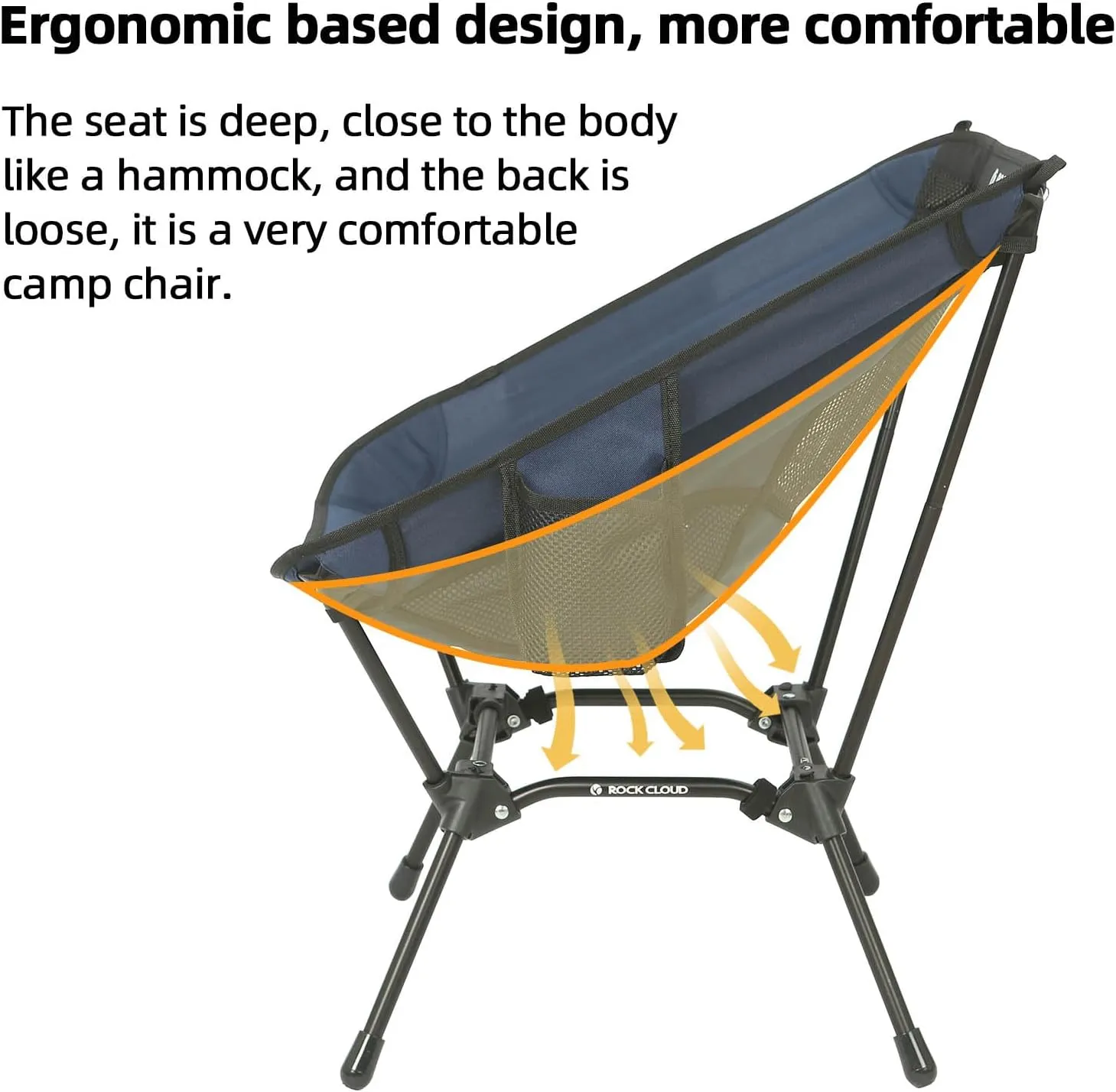 ROCK CLOUD Portable Camping Chair Ultralight Folding Chairs Outdoor for Camp Hiking Backpacking Lawn Beach Sports