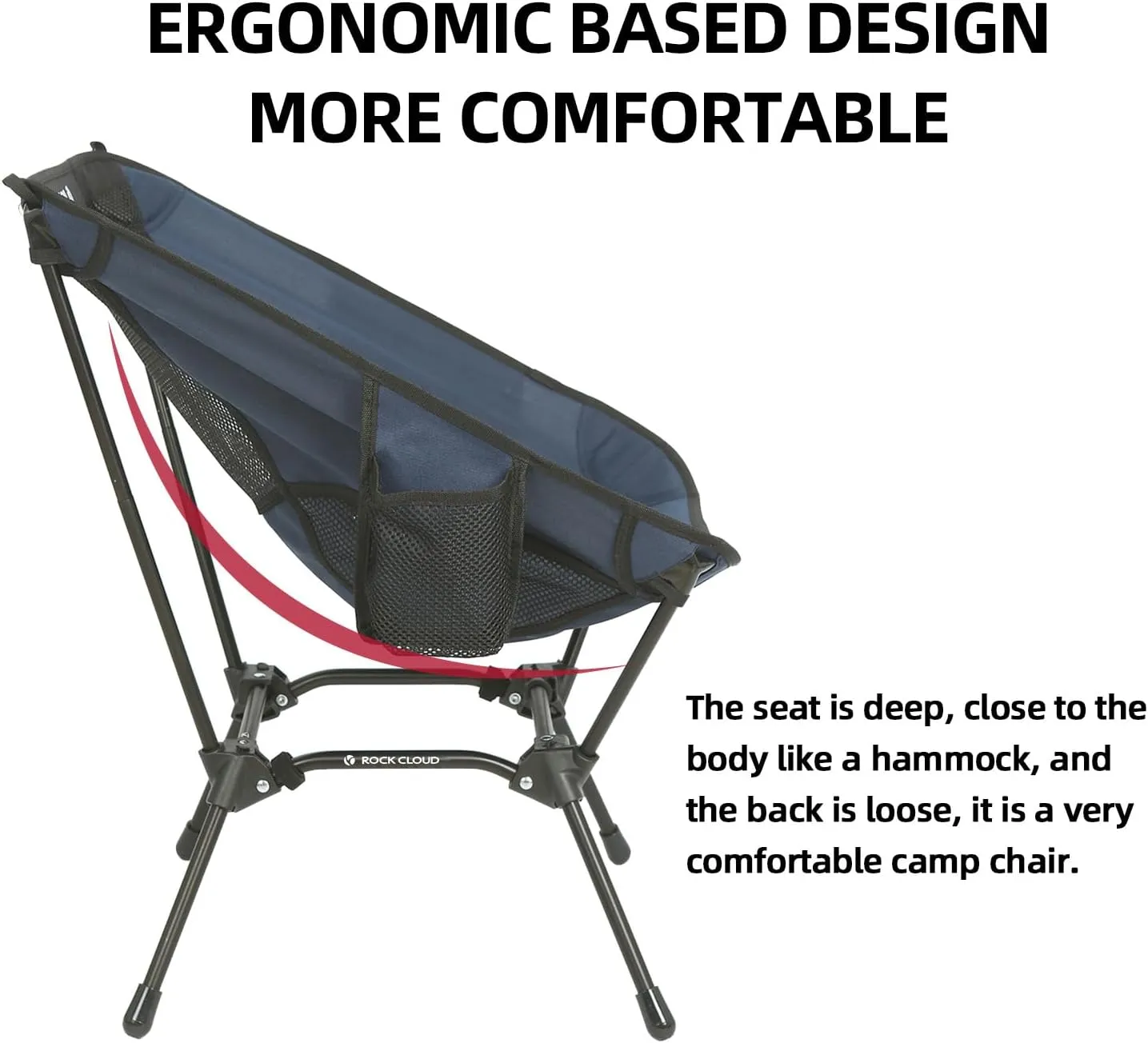 ROCK CLOUD Portable Camping Chair Ultralight Folding Chairs Outdoor for Camp Hiking Backpacking Lawn Beach Sports