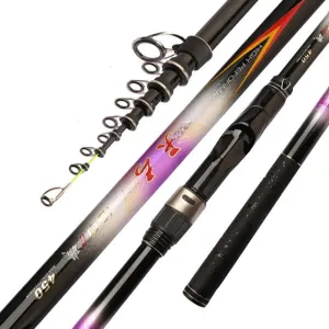 Rock Fishing Rod Carbon Fiber Telescopic Spinning Fishing Pole Super Hard Rods