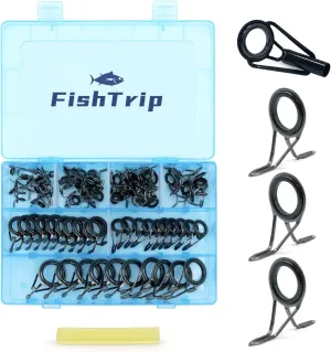 Rod Repair Kit 40&85pcs Fishing Rod Tip Guide Repair kit Single Leg Ceramic Ring Fishing Pole Eyelets Replacement Kit