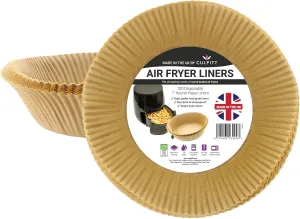 Round Air Fryer Liners | 100 | Non-Stick Disposable Liners, Designed for Ninja, Russell Hobbs, Tower, Salter | 7" | Made in The UK | 100 Pack