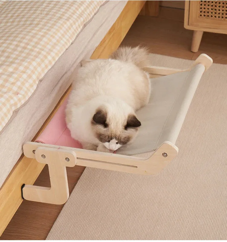 Royaleva Wooden Cat Hammock Bed - Stylish Elevated Lounger
