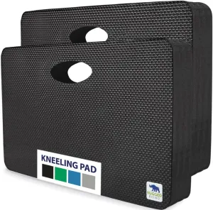 Rugged Rhino Soft Foam Patent Pending Kneeling Pad, Garden Knee Pads Resists Water, Thick Durable Shock Absorbent, Comfortable Strong Rebound, Gardening, Mechanic Tools, Bathing Baby, 2 Pack, Black