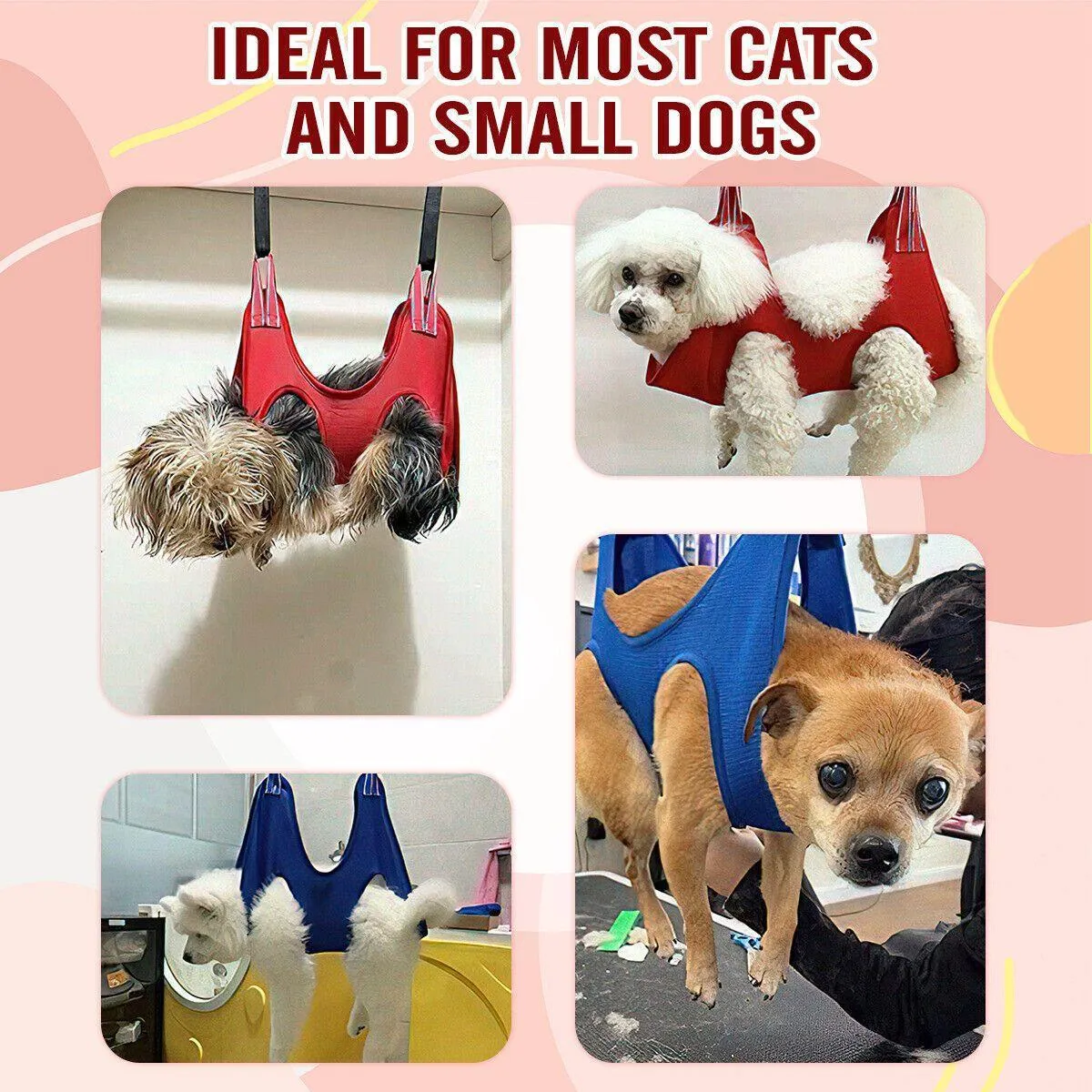 S Size Hammock Helper Pet Dog Cat Grooming Restraint Bags for Bathing Trimming Nail