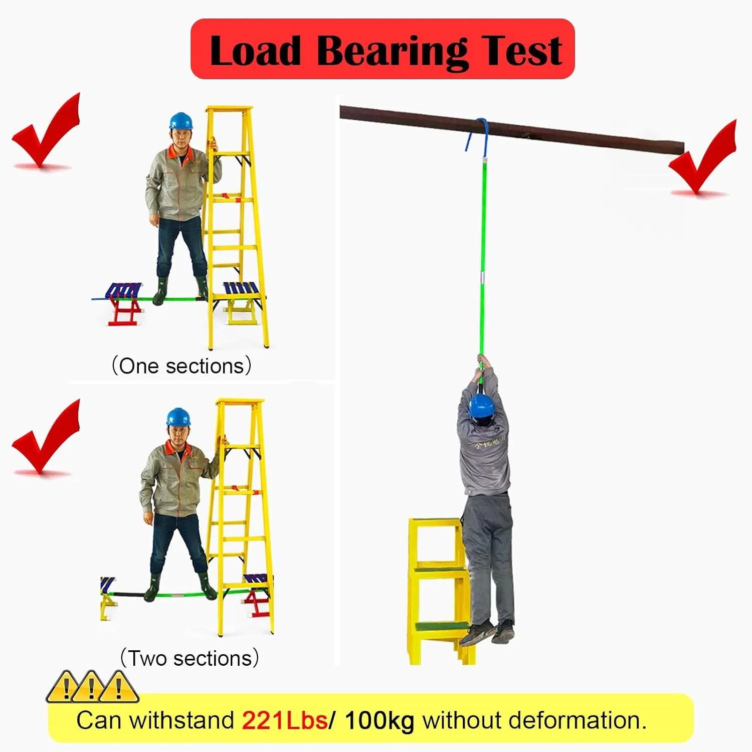 Safety Rescue Pole for Electrocution Rescue, Professional High-Voltage Insulated Hook for Fire Electrician, Insulated Security Tools/Anti-electrocution(1pc Red,79in/2m/6.5ft (110 KV))