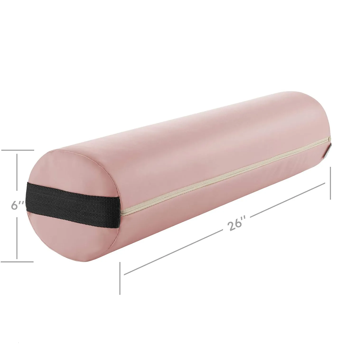 Saloniture Full Round Massage Table Bolster Pillow Pad - 26 x 6 Inch - Pink