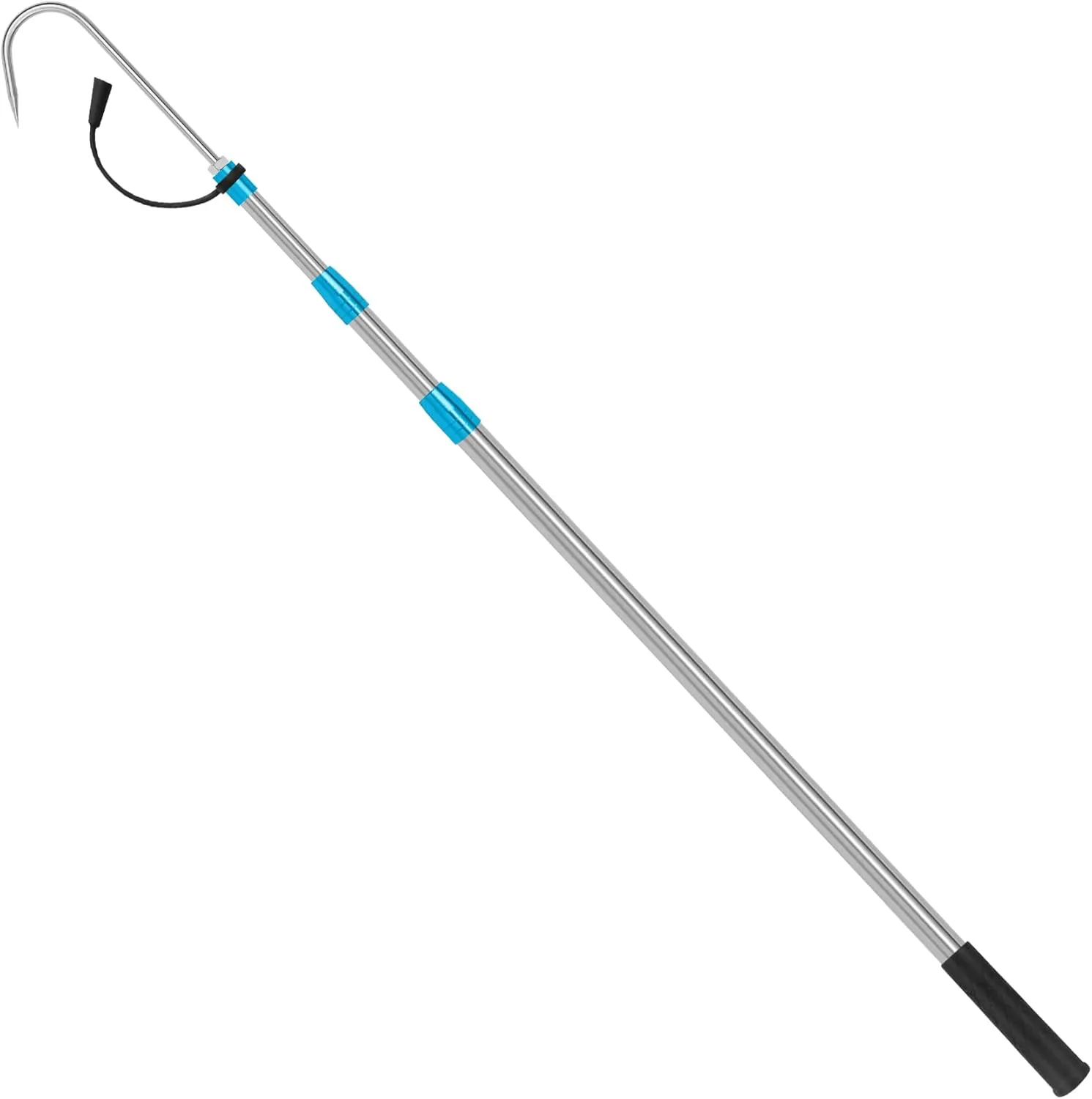 SANLIKE Telescopic Fish Gaff, Stainless Steel Retractable Telescopic Pole with Sea Fishing Hook Tackle for Saltwater Offshore Ice Tool
