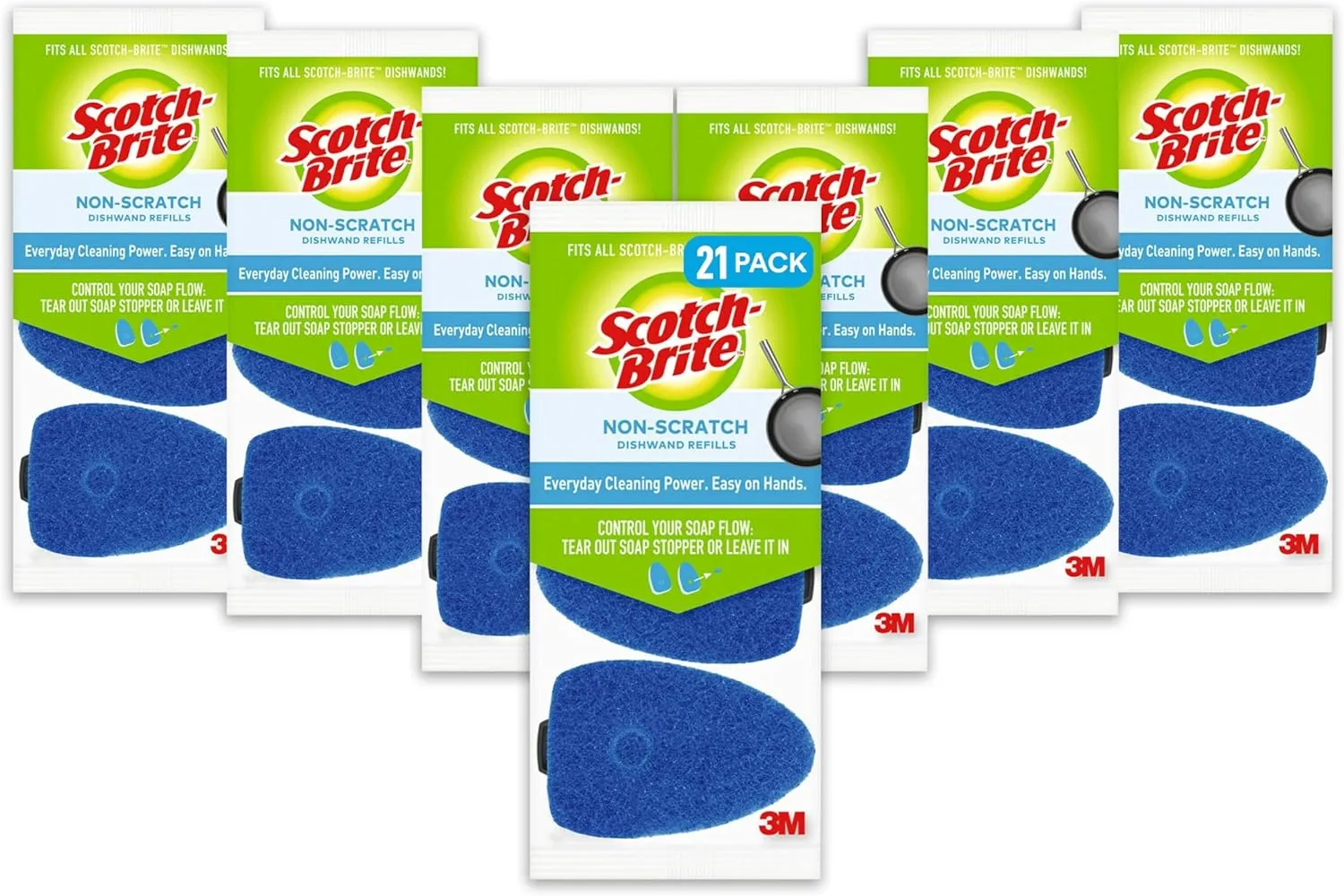 Scotch-Brite Non-Scratch Dishwand Refills, Fits All Scotch-Brite Dishwands, 21 Refills