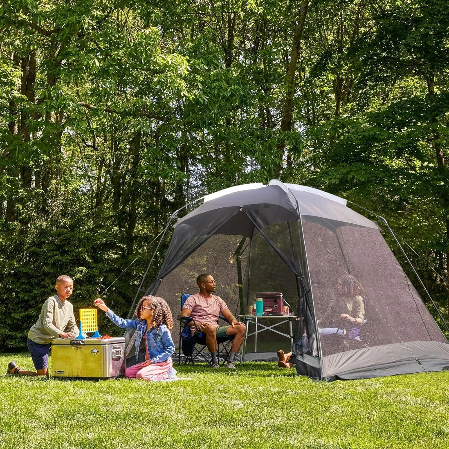 Screen House 15x13 FT Mesh Canopy Tent Camping Gazebo Shelter for 8-10 People Outdoor Party Activities