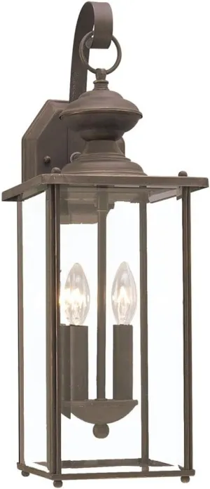 Sea Gull Lighting 8468-71 Jamestowne Outdoor Wall Lantern Outside Fixture, Two - Light, Antique Bronze