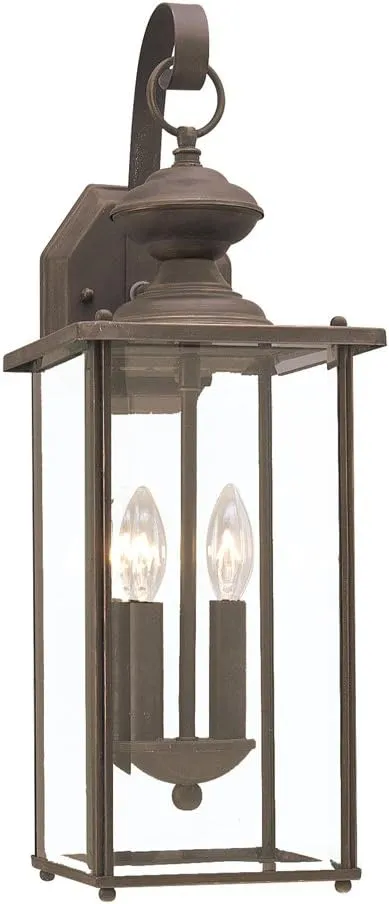 Sea Gull Lighting 8468-71 Jamestowne Outdoor Wall Lantern Outside Fixture, Two - Light, Antique Bronze