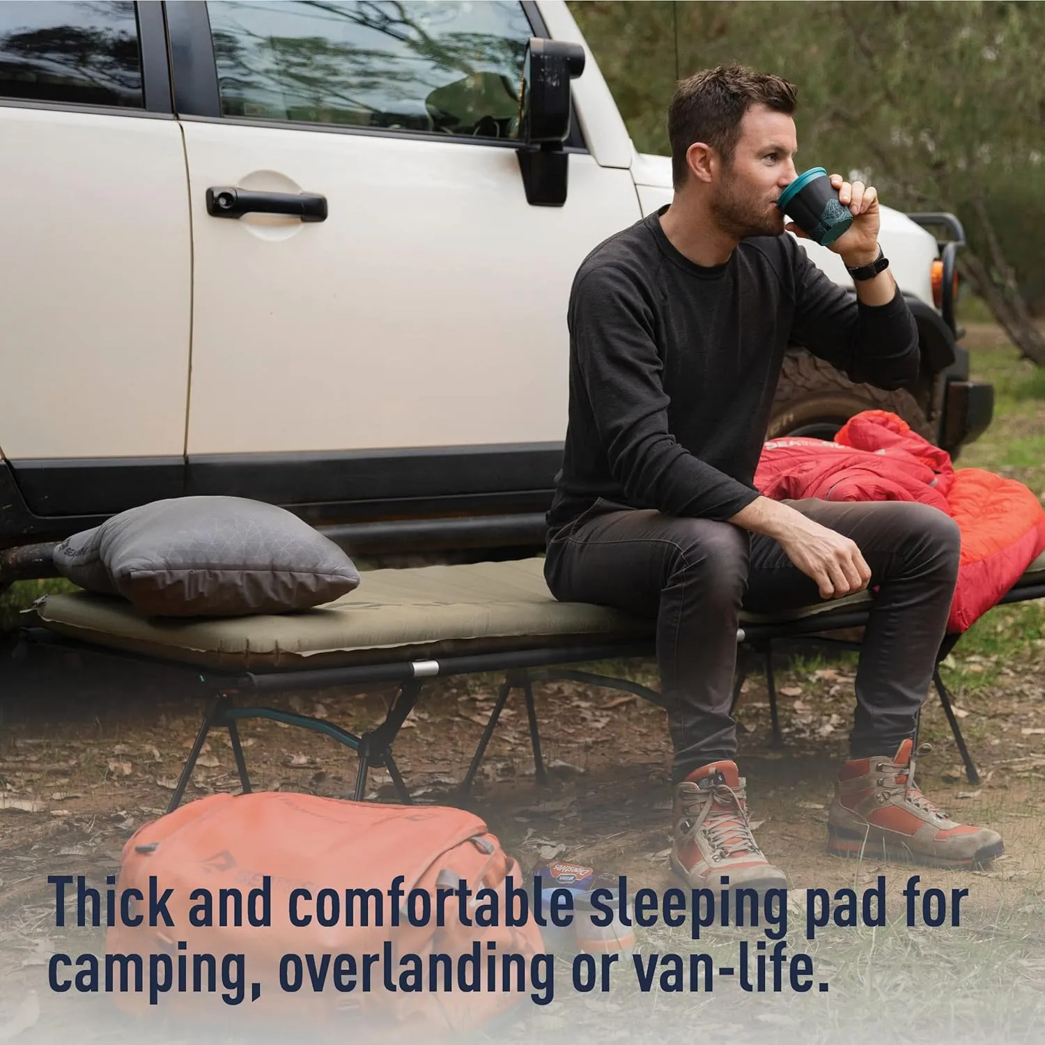 Sea to Summit Camp Plus Self-Inflating Foam Sleeping Mat for Camping, Rectangular - Regular (72 x 25 x 3 inches)