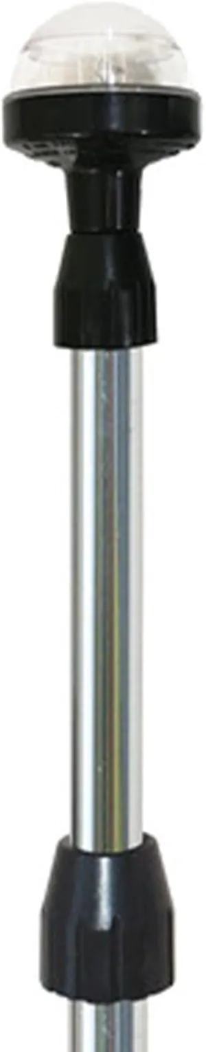 SeaSense 26”- 48” Telescoping All-Round Stern Light - - 2 Nautical Mile Range - Adjustable, Stowable Chrome Light for Boats, Kayaks, Canoes & Pontoons up to 39 Feet - Meets USCG Requirements