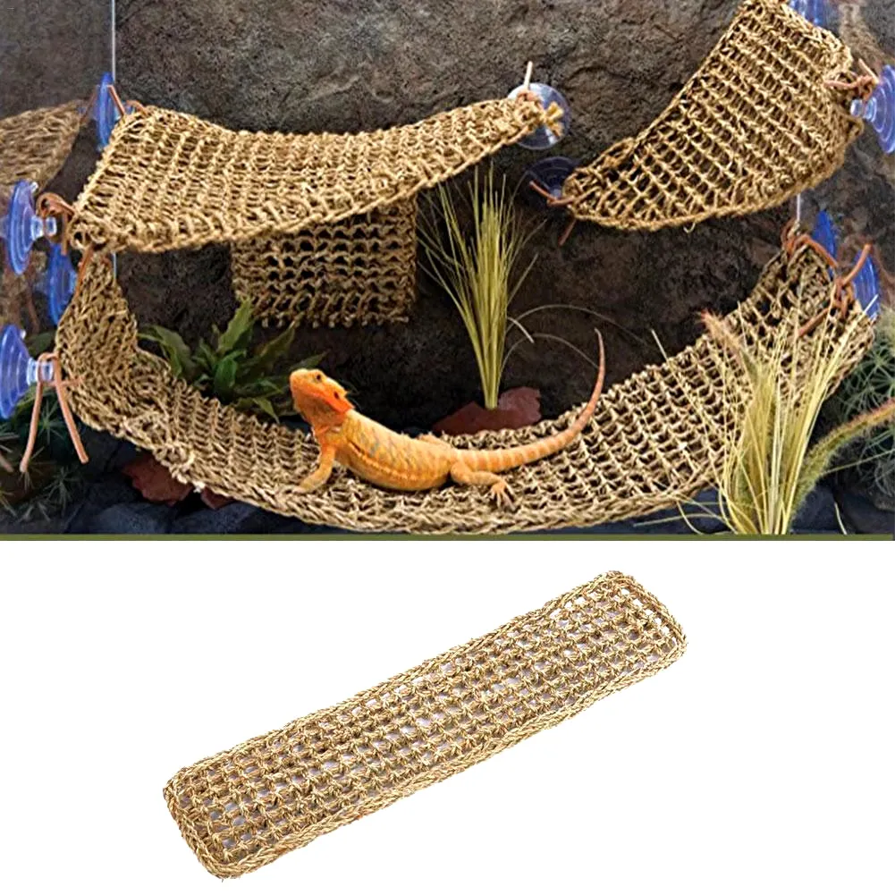 Seaweed Lizard Hammock Swing Pet Lounger Reptile Toy Hanging Bed Mat Small Hermit Crabs Geckos Bed Mats Pet Reptile Accessories