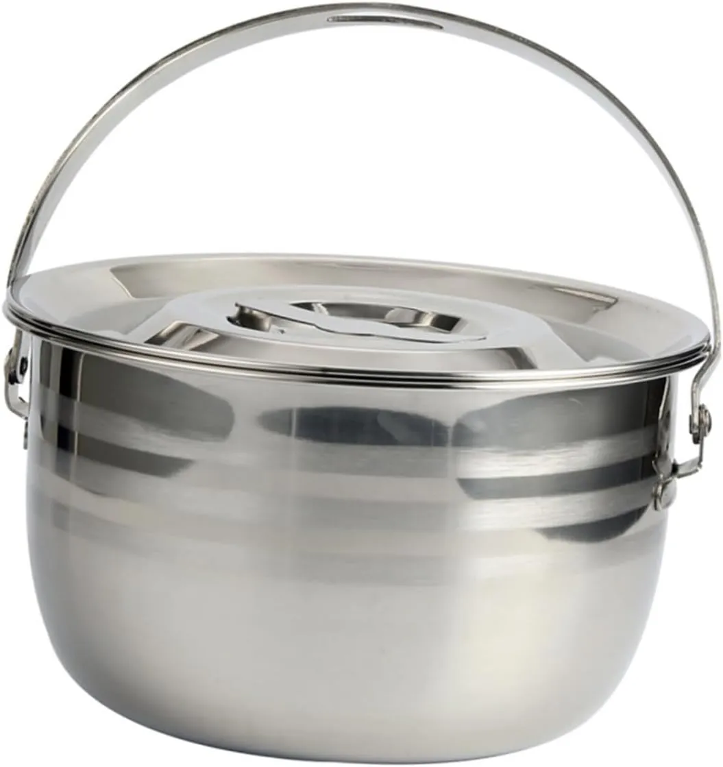 SECFOU Camping Cook Set Portable Soup Pot Stew Pot Heat Resistant Outdoor Cooking Utensil