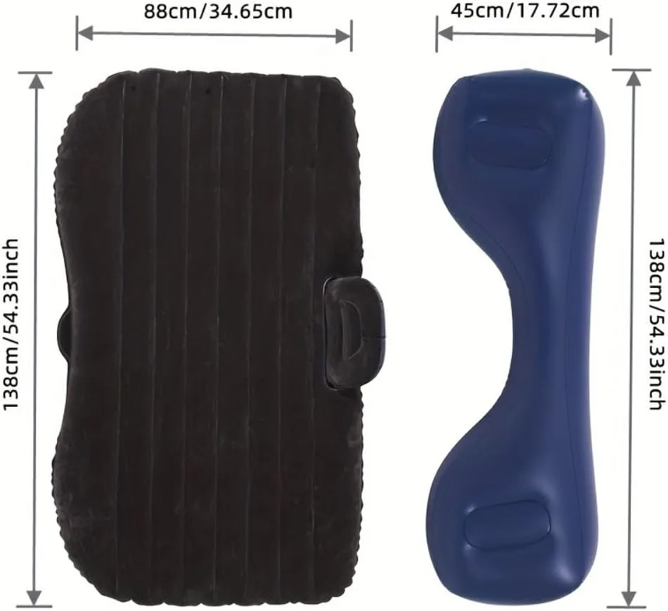 Self-Inflating Car Air Mattress with 2 Pillows for Comfortable Travel and Camping,Car Mattress Camping Mattress for Car Sleeping Bed Travel Inflatable Mattress Air Bed (Striped Black)