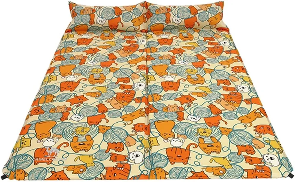Self-Inflating Pads Double Printing Inflatable Cushion Camping Tent Bottom Pad 195 * 130cm Portable Storage Suitable for Outdoor Camping, Beach, Hiking, Indoor Office Rest