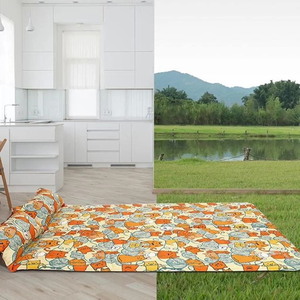 Self-Inflating Pads Double Printing Inflatable Cushion Camping Tent Bottom Pad 195 * 130cm Portable Storage Suitable for Outdoor Camping, Beach, Hiking, Indoor Office Rest