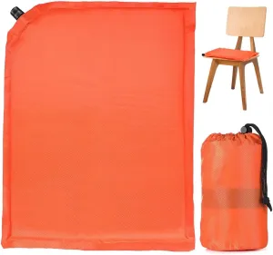 Self-Inflating Seat Cushion, Lightweight Memory Foam Chair Pad, Portable Travel Stadium Seat, 15.8 X 11.8 X 1.2In Non-Slip Cushion for Office, Car, Home & Outdoor