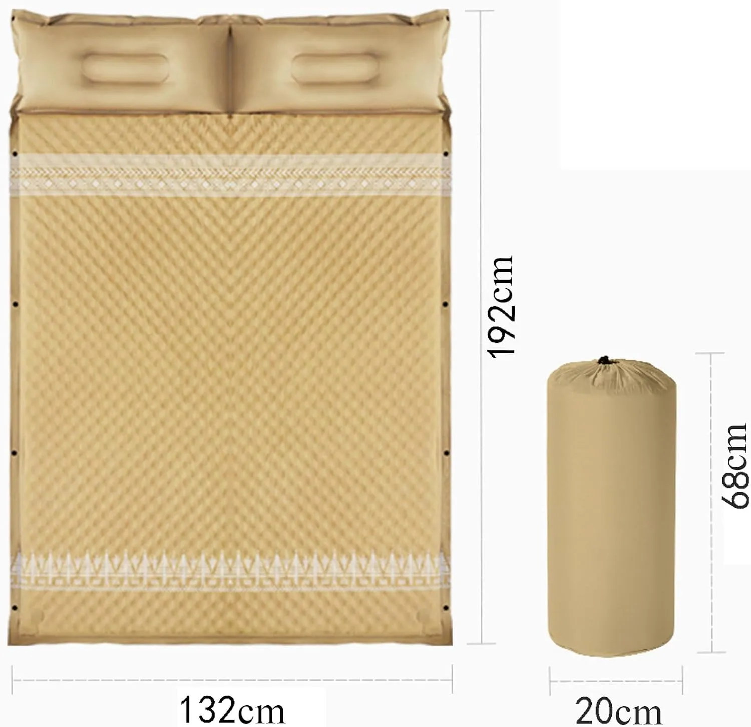 Self Inflating Sleeping Mat 5 Cm Thick, Portable Sleeping Mat for Tent and Family Camping Hiking Traveling,Double
