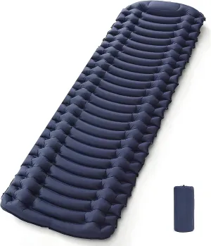 Self Inflating Ultralight Sleeping Pad, Waterproof Air Camping Pad, Foot Press Air Sleeping Mat for Backpacking Camping Beach