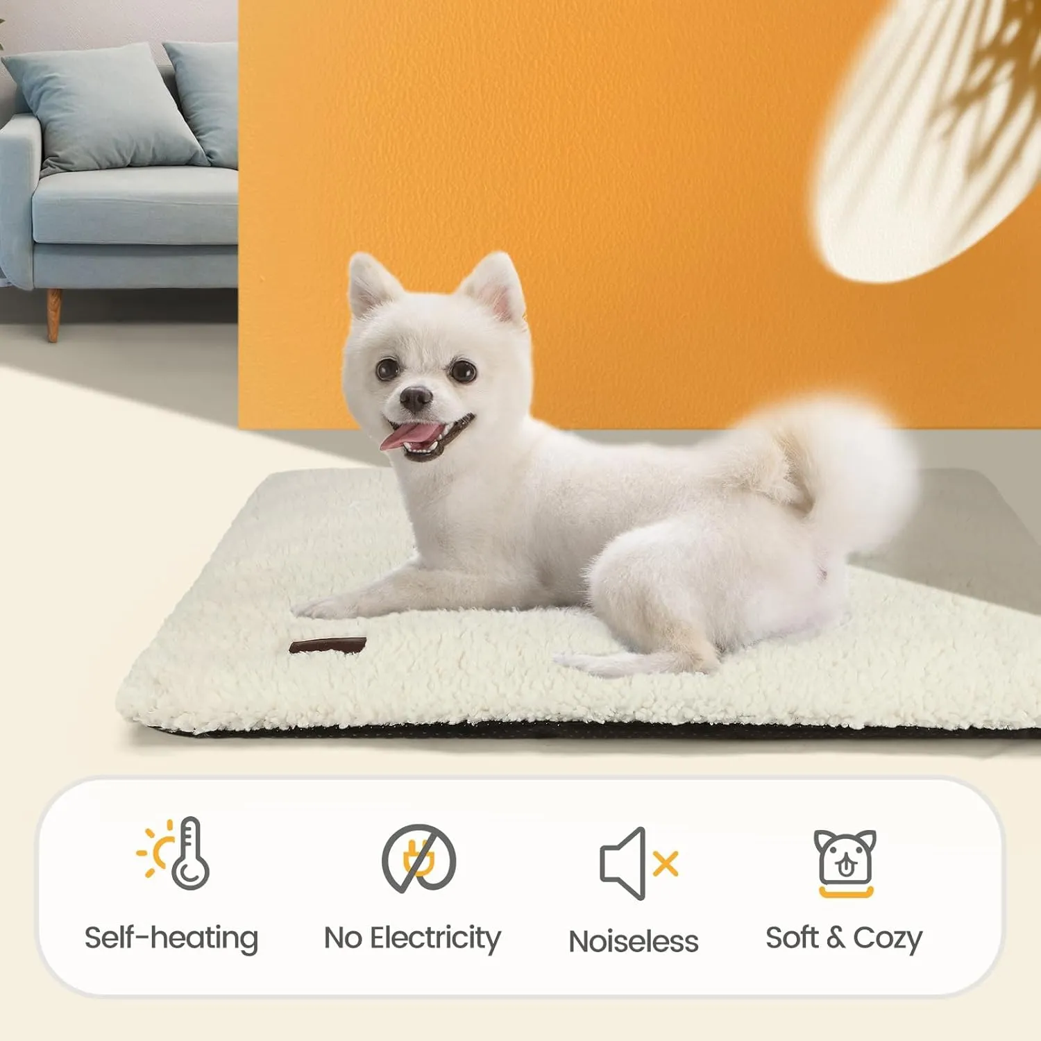 Self Warming Cat Bed Self Heating Cat Dog Mat 24 x 18 inch Extra Warm Thermal Pet Pad for Indoor Outdoor Pets with Removable Cover Non-Slip Bottom Washable Non Electric