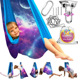Sensory Swing Indoor Outdoor with 360° Hardware - Holds up to 220 lbs - Calming Therapy Swing for Kids & Adults - Helps with ADHD, Autism, Sensory Processing Disorder - Sturdy Cuddle Hammock