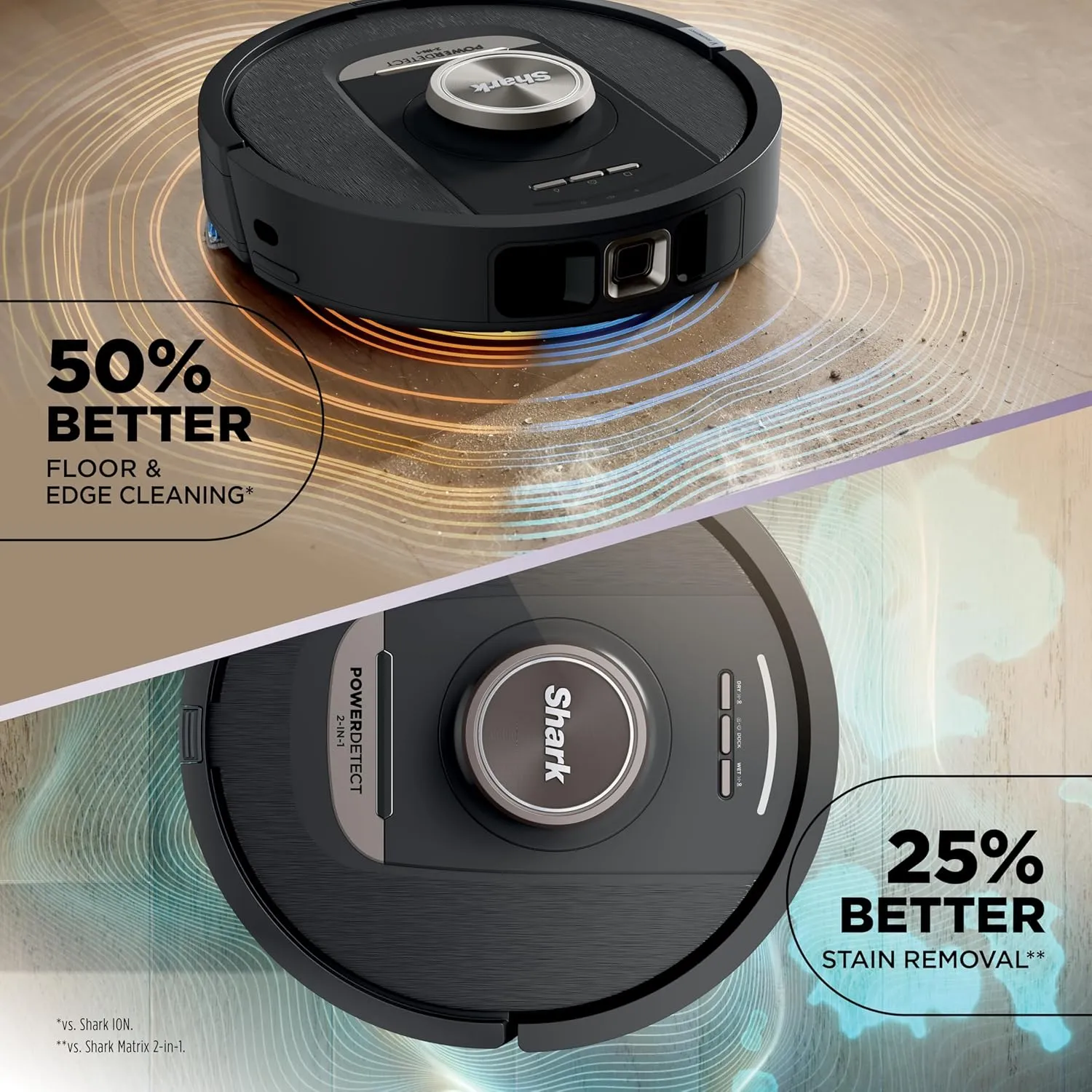 Shark PowerDetect NeverTouch, Self-Empty & Self-Refill, Robot Vacuum and Mop with Bagless, 30-Day Debris Capacity HEPA Base, 30-Day Capacity Refill Tank, Pad Dry, Black, AV2810YS