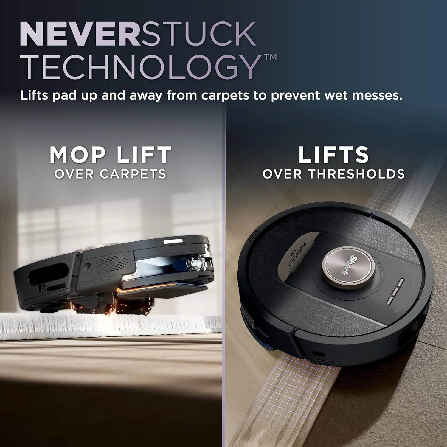 Shark PowerDetect NeverTouch, Self-Empty & Self-Refill, Robot Vacuum and Mop with Bagless, 30-Day Debris Capacity HEPA Base, 30-Day Capacity Refill Tank, Pad Dry, Black, AV2810YS