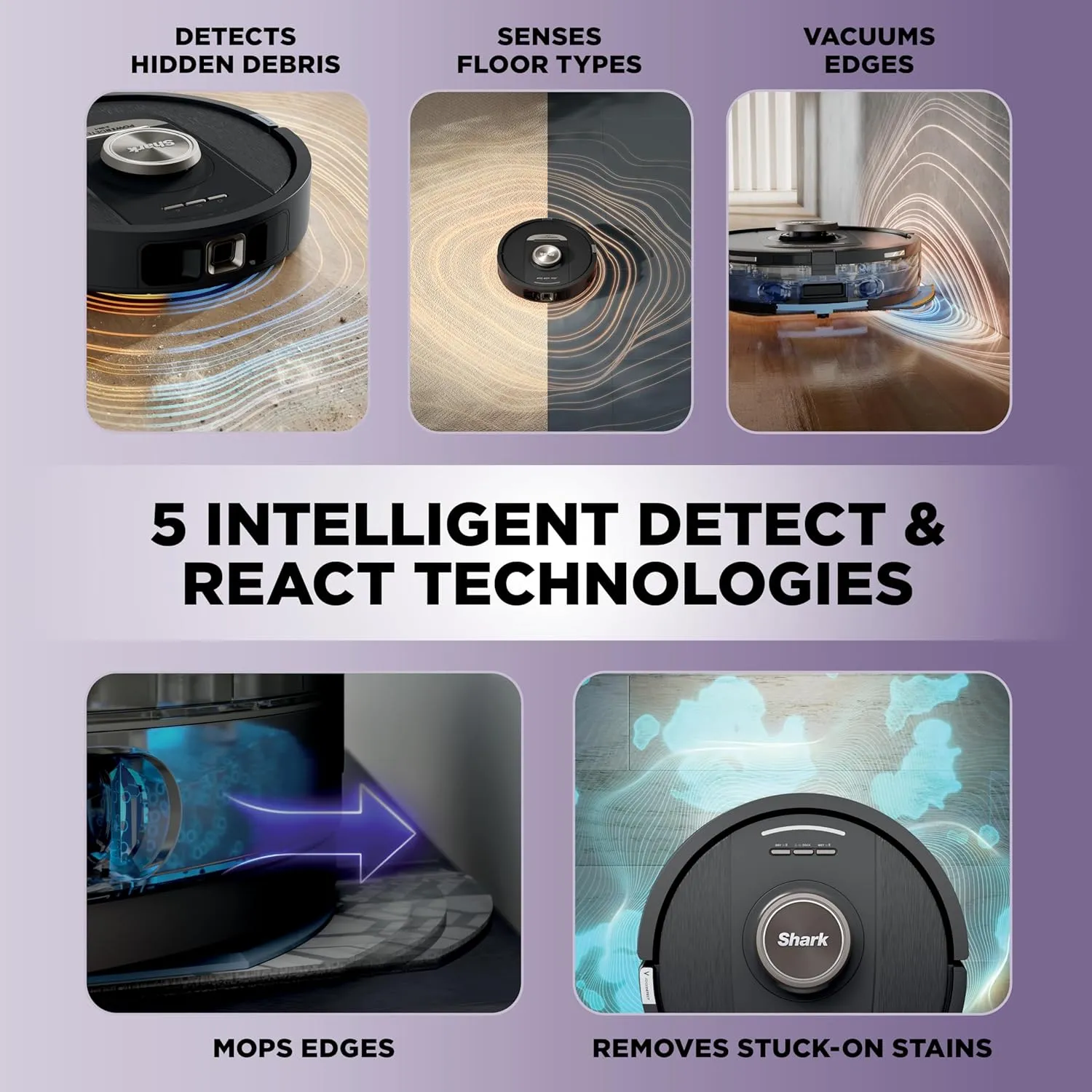 Shark PowerDetect NeverTouch, Self-Empty & Self-Refill, Robot Vacuum and Mop with Bagless, 30-Day Debris Capacity HEPA Base, 30-Day Capacity Refill Tank, Pad Dry, Black, AV2810YS