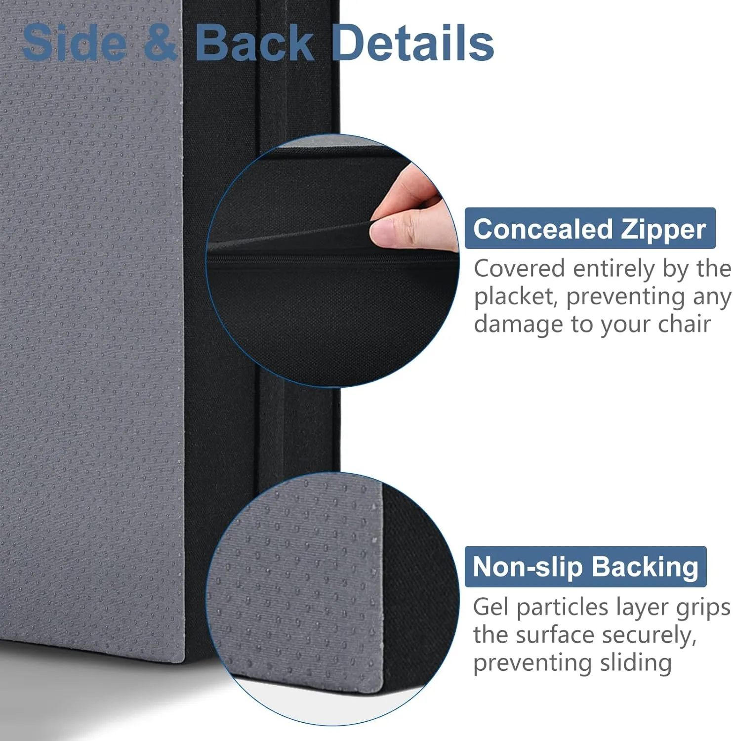 Shinnwa Gel Memory Foam Recliner Cushion for Elderly, Dual-Layer Foam Chair Pad, Extra Large Seat Cushion for Couch, Armchair, Wicker Chairs, Floor, 20 × 20 × 5in, Black