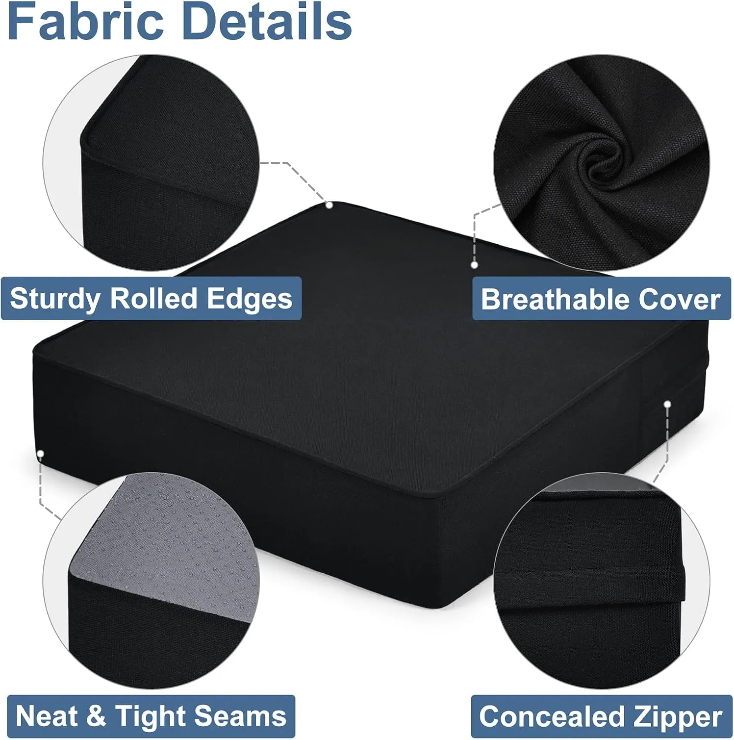 Shinnwa Gel Memory Foam Recliner Cushion for Elderly, Dual-Layer Foam Chair Pad, Extra Large Seat Cushion for Couch, Armchair, Wicker Chairs, Floor, 20 × 20 × 5in, Black
