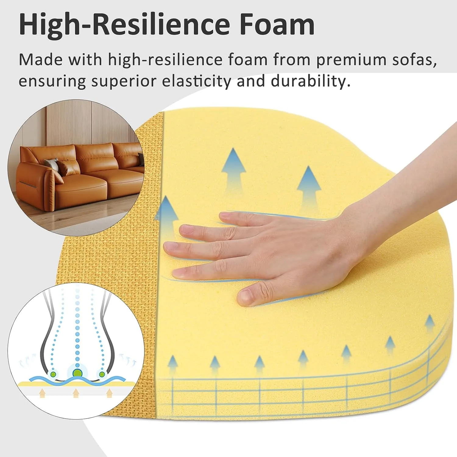Shinnwa Kitchen Chair Cushions Set of 4, High-Resilience Foam Windsor Seat Pads, Dining Chair Cushions with Ties & Textured Cover, 4 Pack, 16.5 x 15.5 x 2, Mustard Yellow