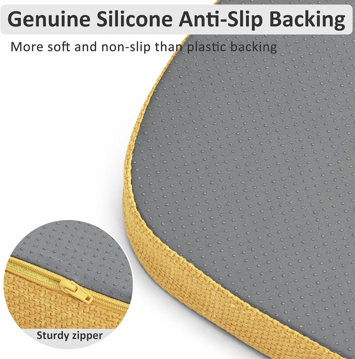 Shinnwa Kitchen Chair Cushions Set of 4, High-Resilience Foam Windsor Seat Pads, Dining Chair Cushions with Ties & Textured Cover, 4 Pack, 16.5 x 15.5 x 2, Mustard Yellow
