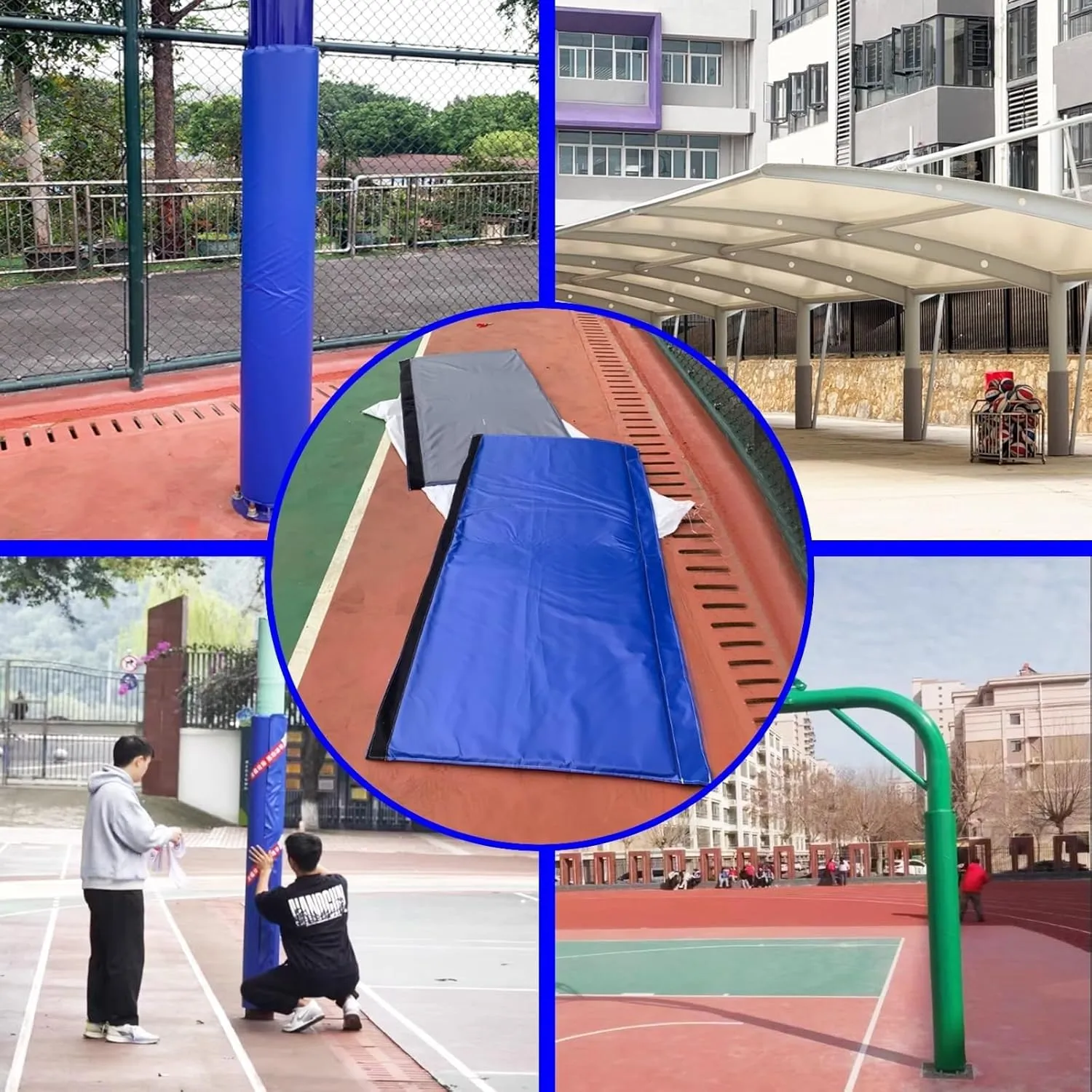 Shock - Absorbing Padding To Wrap Around Metal Pole, High Custom Basketball Hoop Padding With Nylon Fastener, UV-Resistant Basement Canopy Gym Facility Garage Column Pads,5.9 Ft High(Gray,Dia 220mm (8