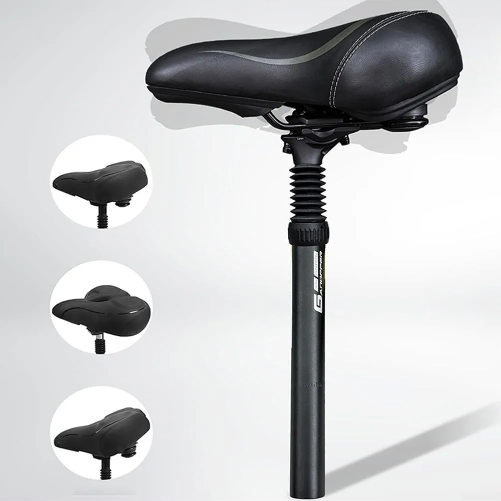 Shock Absorbing Seatpost Bike Suspension Seat Post 350MM Aluminum Alloy Adjustable Spring Coil Vibration Damping Saddle Pole for Mountain Road Bicycle Cycling Comfort