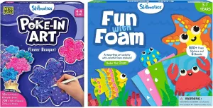 Skillmatics Poke-in Art Flower Bouquet & Fun with Foam Underwater Bundle, No Mess Art for Kids, DIY Creative Activity, Gifts for Boys & Girls Ages 3, 4, 5, 6, 7, 8, 9